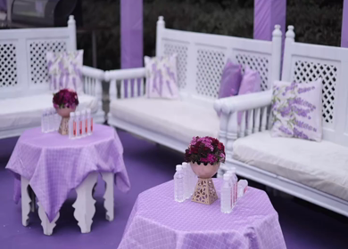 A Slow Motion Shot of an Indian Wedding Venue Decoration in India