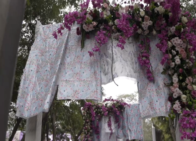 A Slow Motion Shot of an Indian Wedding Venue Decoration in India