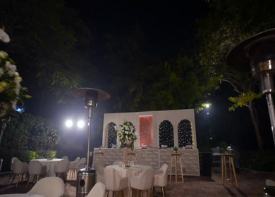 A Slow Motion Shot of an Indian Wedding Venue Decoration in India