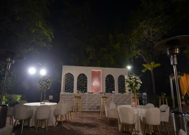 A Slow Motion Shot of an Indian Wedding Venue Decoration in India