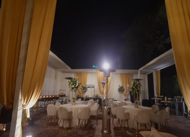 A Slow Motion Shot of an Indian Wedding Venue Decoration in India
