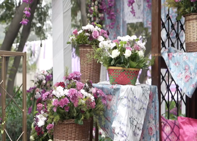A Slow Motion Shot of an Indian Wedding Venue Decoration in India