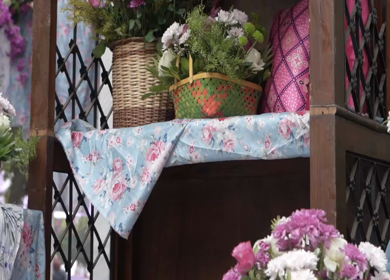 A Slow Motion Shot of an Indian Wedding Venue Decoration in India