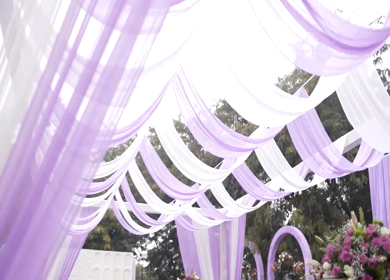 A Slow Motion Shot of an Indian Wedding Venue Decoration in India