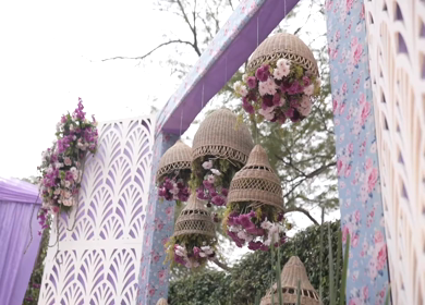 A Slow Motion Shot of an Indian Wedding Venue Decoration in India