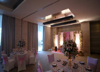 A Slow Motion Shot of an Indian Wedding Venue Decoration in India