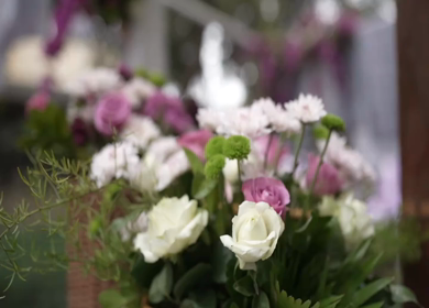 A Slow Motion Shot of an Indian Wedding Venue Decoration in India