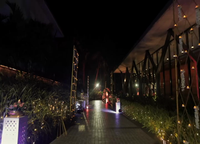 A Slow Motion Shot of an Indian Wedding Venue Decoration in India