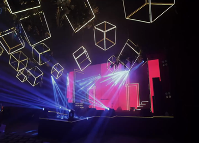 A Slow Motion Shot of an Indian Wedding Venue Decoration in India