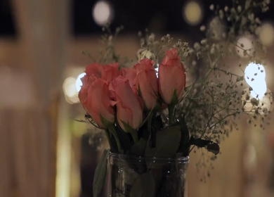 A Slow Motion Shot of an Indian Wedding Venue Decoration in India