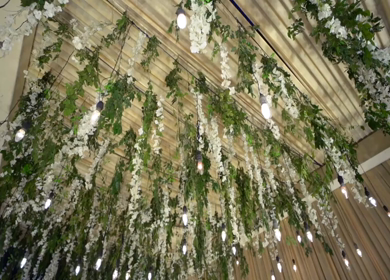 A Slow Motion Shot of an Indian Wedding Venue Decoration in India