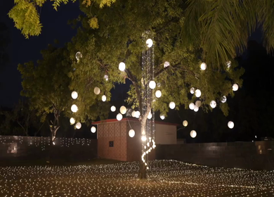 A Slow Motion Shot of an Indian Wedding Venue Decoration in India