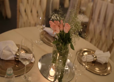 A Slow Motion Shot of an Indian Wedding Venue Decoration in India