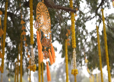 A Slow Motion Shot of an Indian Wedding Venue Decoration in India