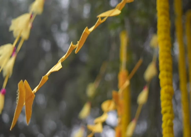 A Slow Motion Shot of an Indian Wedding Venue Decoration in India