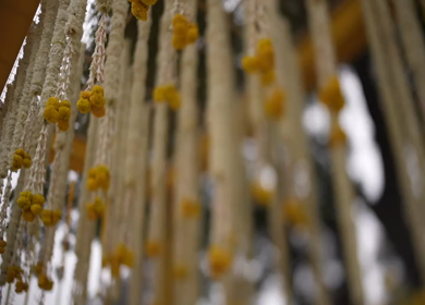 A Slow Motion Shot of an Indian Wedding Venue Decoration in India