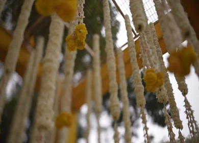 A Slow Motion Shot of an Indian Wedding Venue Decoration in India