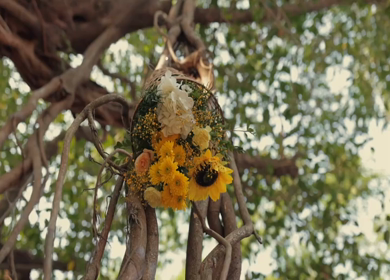 A Slow Motion Shot of an Indian Wedding Venue Decoration in India