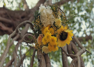 A Slow Motion Shot of an Indian Wedding Venue Decoration in India