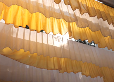 A Slow Motion Shot of an Indian Wedding Venue Decoration in India