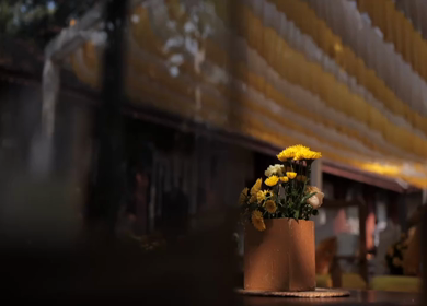 A Slow Motion Shot of an Indian Wedding Venue Decoration in India