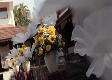 A Slow Motion Shot of an Indian Wedding Venue Decoration in India