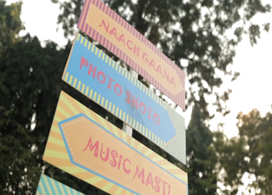 A Slow Motion Shot of an Indian Wedding Venue Decoration in India