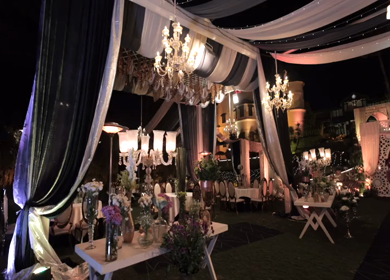 The Savoy, Mussoorie - 5th January 2025 : A Slow Motion Shot of an Indian Wedding Venue Decoration in India