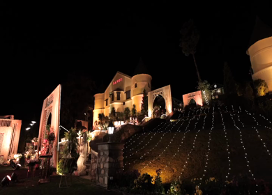 The Savoy, Mussoorie - 5th January 2025 : A Slow Motion Shot of an Indian Wedding Venue Decoration in India