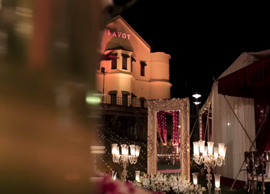 The Savoy, Mussoorie - 5th January 2025 : A Slow Motion Shot of an Indian Wedding Venue Decoration in India