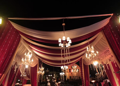 The Savoy, Mussoorie - 5th January 2025 : A Slow Motion Shot of an Indian Wedding Venue Decoration in India