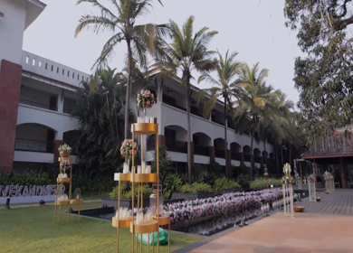 5th February 2025 : A Slow Motion Shot of an Indian Wedding Venue Decoration in India