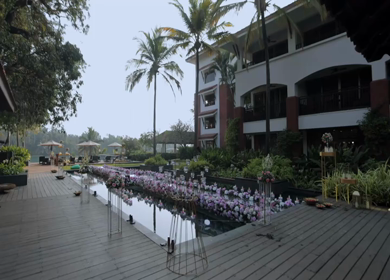 5th February 2025 : A Slow Motion Shot of an Indian Wedding Venue Decoration in India