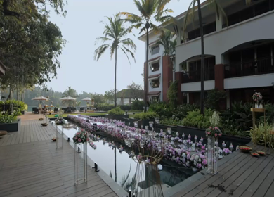 5th February 2025 : A Slow Motion Shot of an Indian Wedding Venue Decoration in India