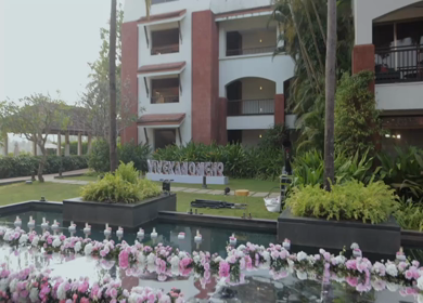 5th February 2025 : A Slow Motion Shot of an Indian Wedding Venue Decoration in India