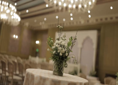 A Slow Motion Shot of an Indian Wedding Venue Decoration in India