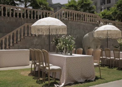 A Slow Motion Shot of an Indian Wedding Venue Decoration in India
