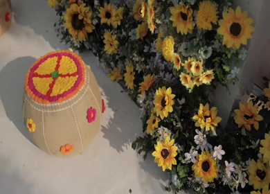A Slow Motion Shot of an Indian Wedding Venue Decoration in India