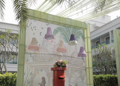 A Slow Motion Shot of an Indian Wedding Venue Decoration in India