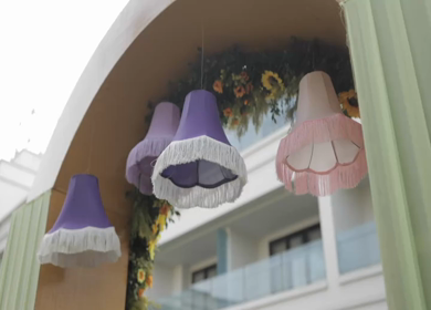 A Slow Motion Shot of an Indian Wedding Venue Decoration in India