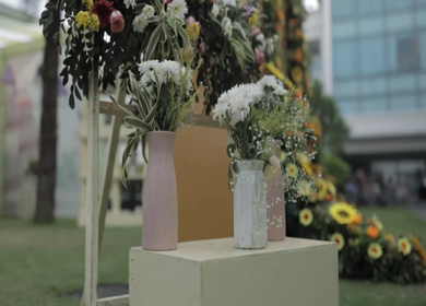 A Slow Motion Shot of an Indian Wedding Venue Decoration in India