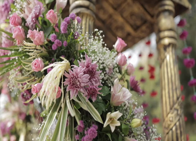 A Slow Motion Shot of an Indian Wedding Venue Decoration in India