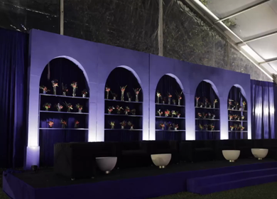 A Slow Motion Shot of an Indian Wedding Venue Decoration in India