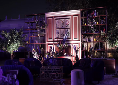 A Slow Motion Shot of an Indian Wedding Venue Decoration in India
