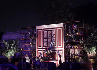 A Slow Motion Shot of an Indian Wedding Venue Decoration in India