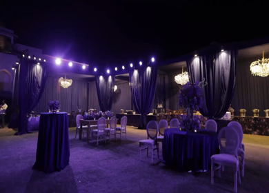 A Slow Motion Shot of an Indian Wedding Venue Decoration in India