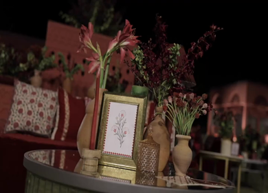 A Slow Motion Shot of an Indian Wedding Venue Decoration in India