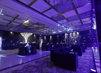A Slow Motion Shot of an Indian Wedding Venue Decoration in India