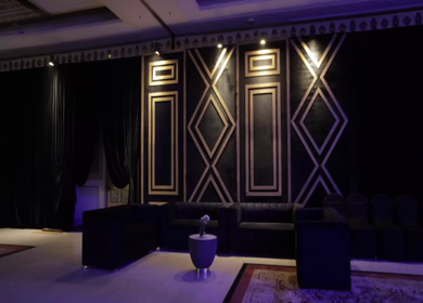 A Slow Motion Shot of an Indian Wedding Venue Decoration in India