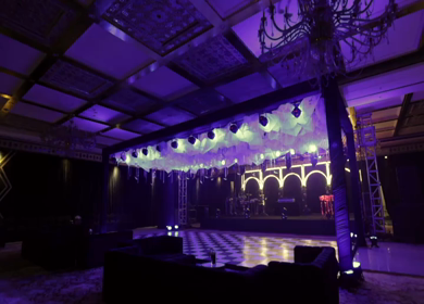 A Slow Motion Shot of an Indian Wedding Venue Decoration in India